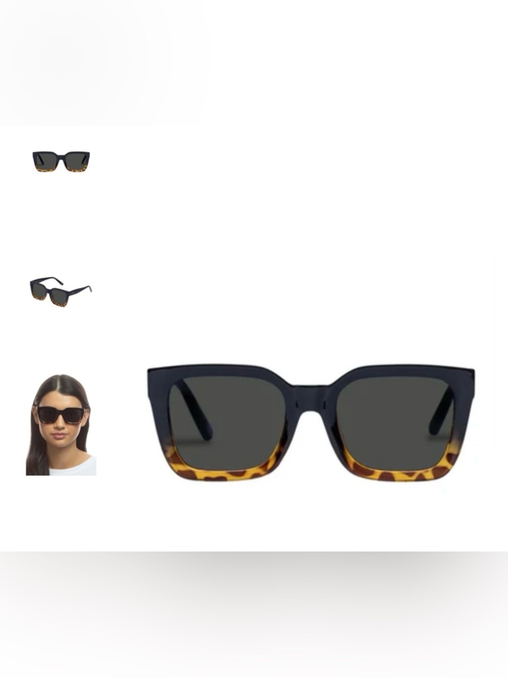 Aire Tortoise and Black Square Frame Sunglasses - Picture 4 of 4